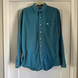 Cinch Teal Casual Button Down Shirt